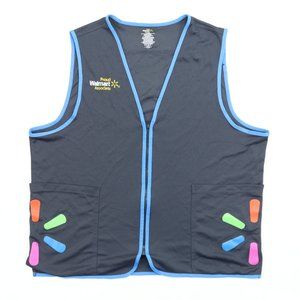Proud Walmart Associate Adult XL Employee Uniform Vest Zip Rainbow Blue